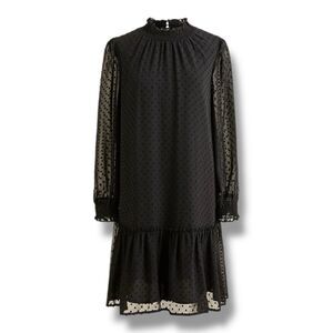 J.Crew Factory Smocked Drop-Waist Mini Dress Swiss Dot BC708 Women’s Size M